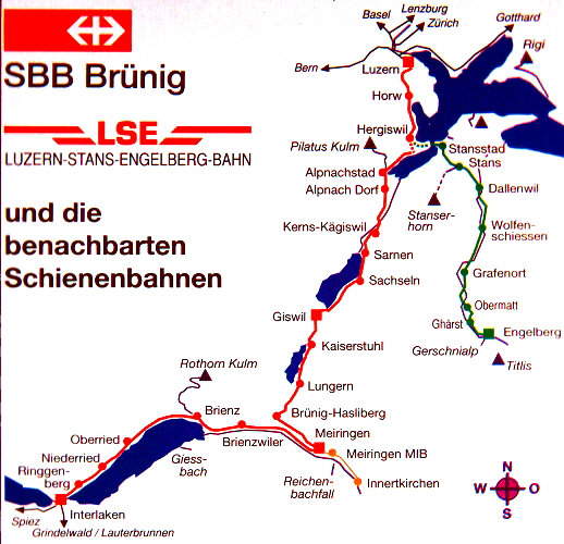 k-001 Karte SBB Brnigbahn etc. Quelle SBB Brnigbahn Bf. Interlaken- Ost