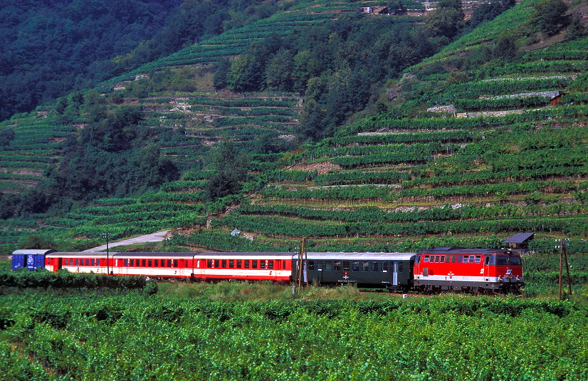 k-013  BR 2043.041 Radtramper Zug bei Emmersdorf a. d. Donau 15.08.1997 foto herbert rubarth