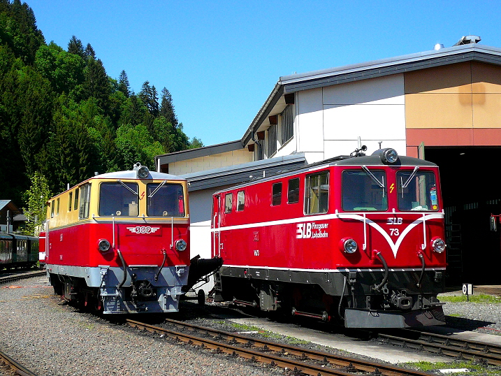 k-PLB001 Pinzgauer Lokalbahn Vs 71 (ex. 2095.01) & VS 73 (ex. 2095.06) Depot Tischlerhusel  am 17. Mai 2009 foto herbert rubarth