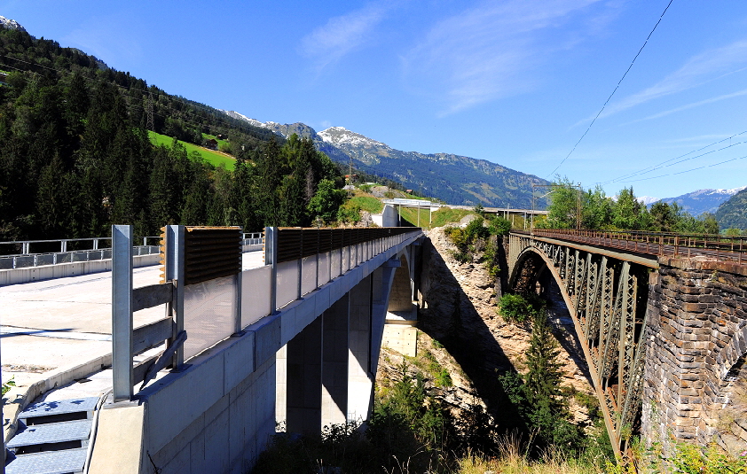 k-Tauernbahn Angerschluchtbrcke alt & neu 16.09.2012 hr