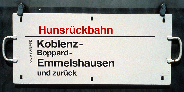 k-001. Hnsrckbahn Zuglaufschild 