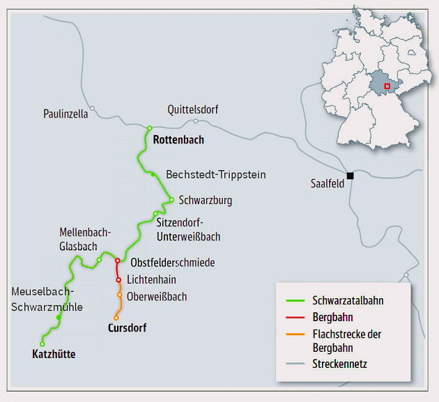 k-001. Streckenkarte Oberweibacher Bergbahn
