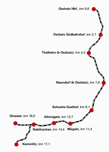 k-002. Dllnitztalbahn Streckenkarte