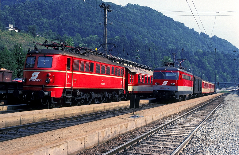 k-006 Bf. Kleinreifling 1018.008 & 1046.019 am 30.07.1990 foto herbert rubarth